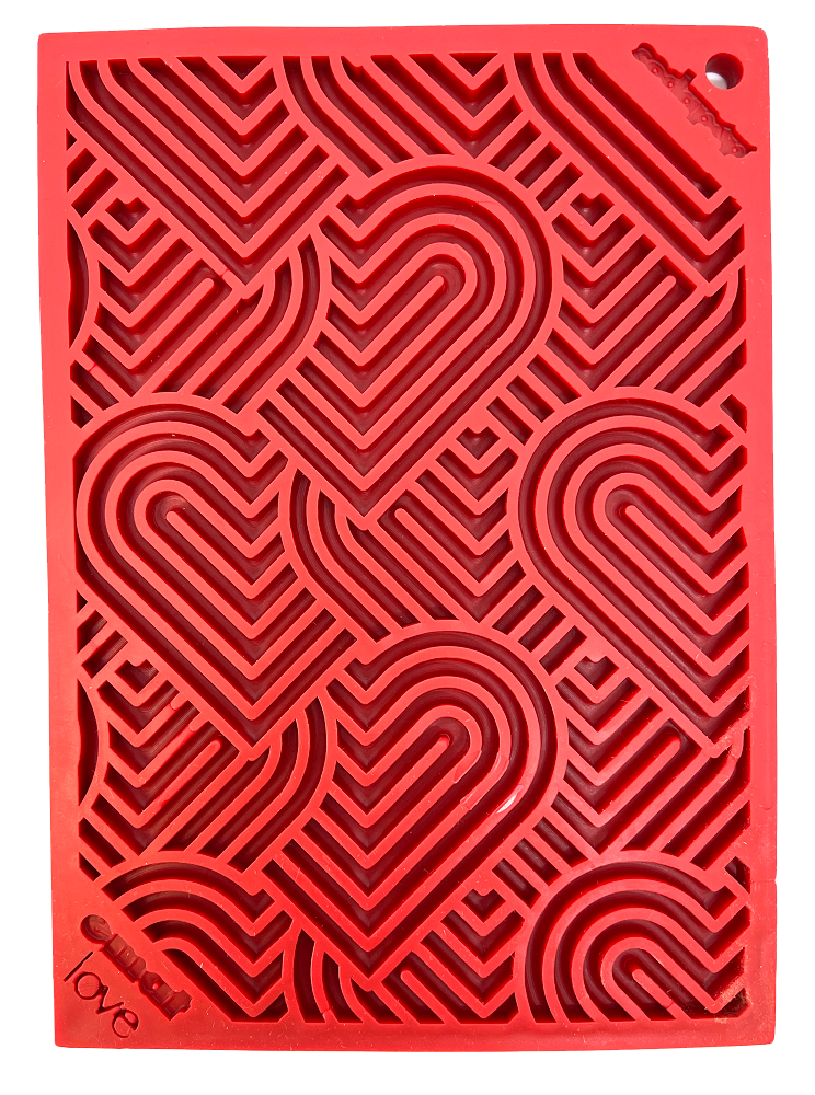 Load image into Gallery viewer, Love eMat - Enrichment Lick Mat for Dogs and Cats| Heart Design | SodaPup
