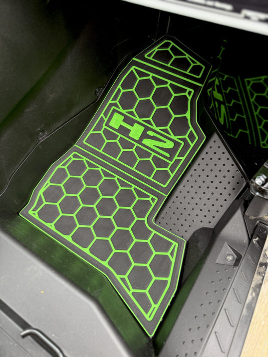 Kawasaki Teryx H2 ’26 Floor Mats-Black/Island Green