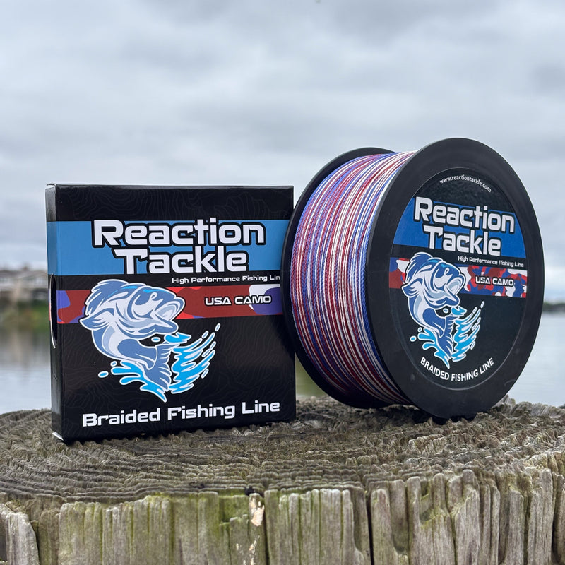 Load image into Gallery viewer, Reaction Tackle Braided Fishing Line - USA Camo
