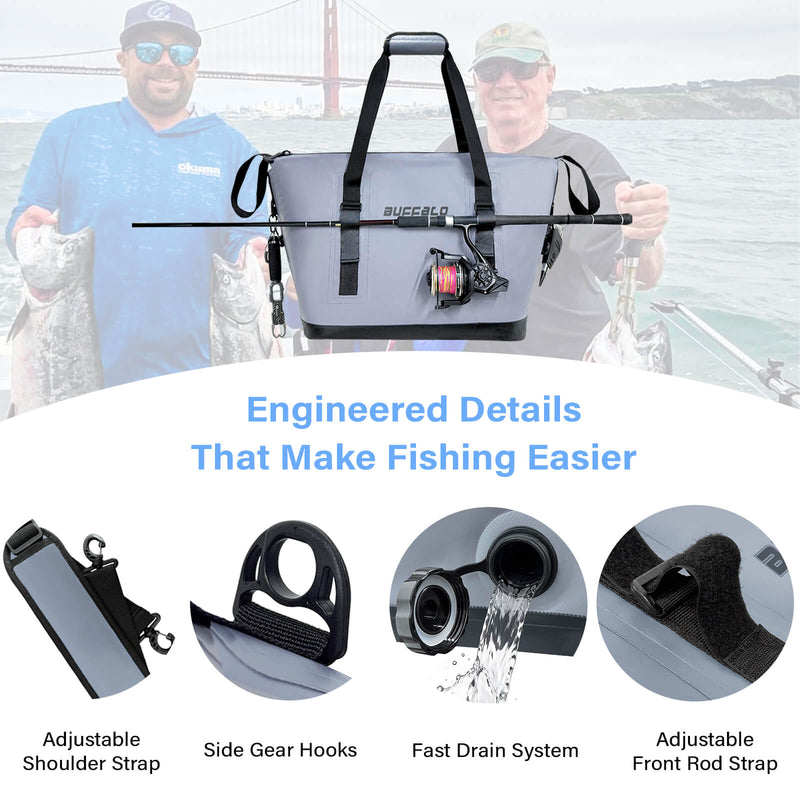 Load image into Gallery viewer, 37QT Fish Cooler Bag With Fishing Rod Holder
