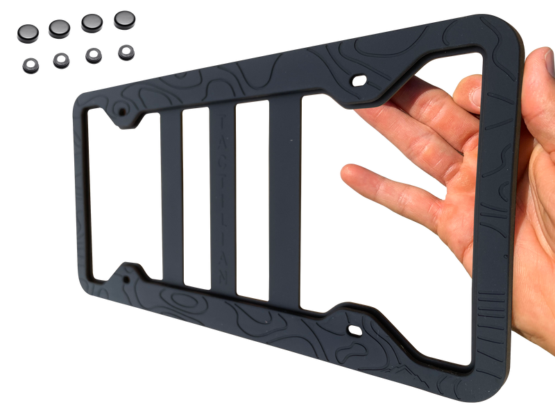 Load image into Gallery viewer, SILICONE TOPOGRAPHY LICENSE PLATE FRAME - ANTI-RATTLE, ANTI-SCRATCH
