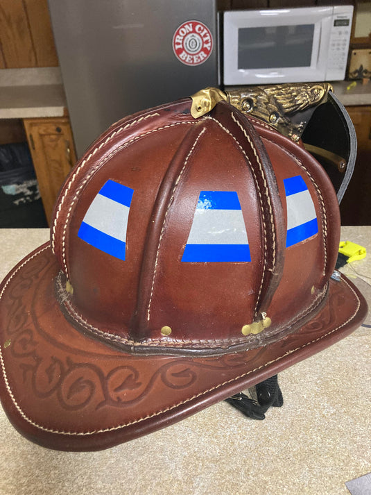 BLUE/GREY TRIPLE STRIPE REFLECTIVE HELMET (TET) TETRAHEDRON 8 PACK