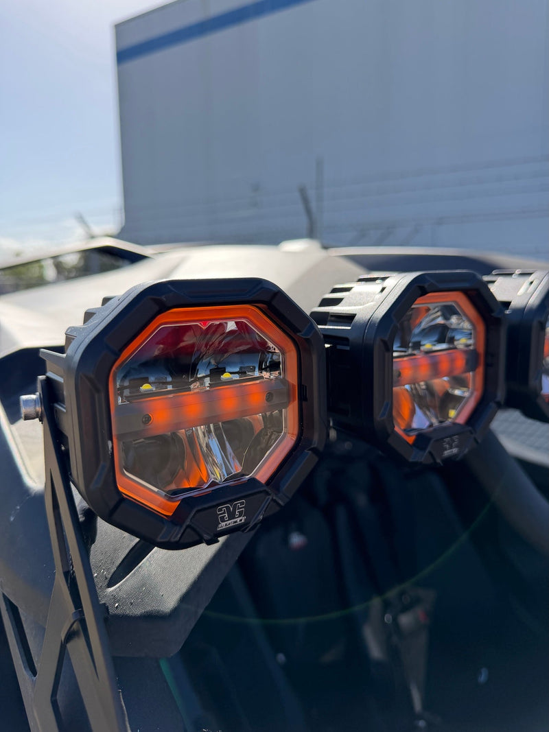 Load image into Gallery viewer, 9 Light U-Con Interlocking Off Road LED Pod With Amber or White DRL Running Light
