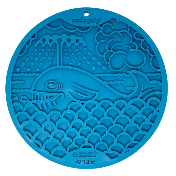Load image into Gallery viewer, Whale eMat - Enrichment Lick Mat for Dogs and Cats - with Suction Cups | Whale Design | USA Made
