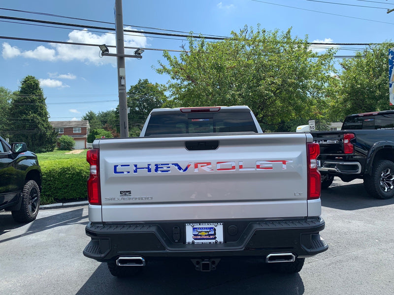 Load image into Gallery viewer, American Flag Tailgate Word Inserts for 2019 - 2024 Chevrolet Silverado Truck

