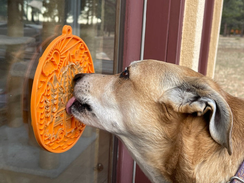 Load image into Gallery viewer, Camp eMat - Enrichment Lick Mat For Dogs and Cats - with Suction Cups | Retro Van Design | USA Made
