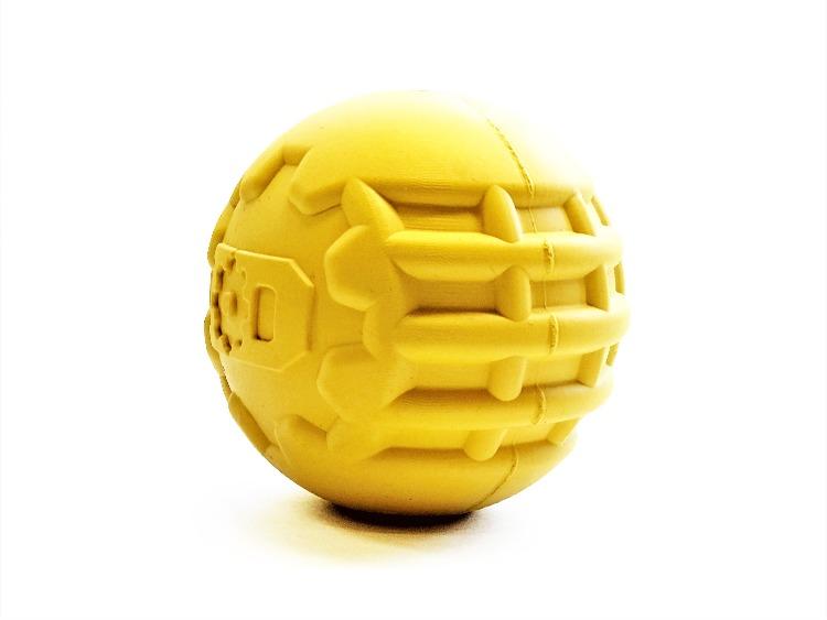 Load image into Gallery viewer, Industrial Dog Ball Rubber Chew Toy for Heavy Chewers | Yellow | USA Made | SodaPup
