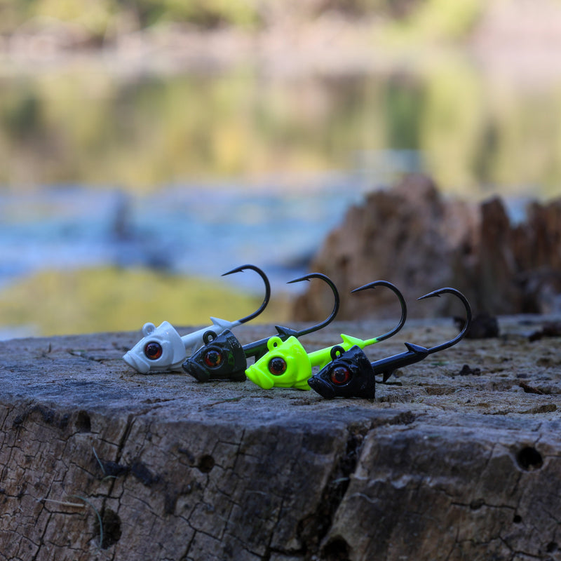 Load image into Gallery viewer, Reaction Tackle 97% Pure Tungsten Swimbait Jig with Realistic Fish Head- 5-PACK
