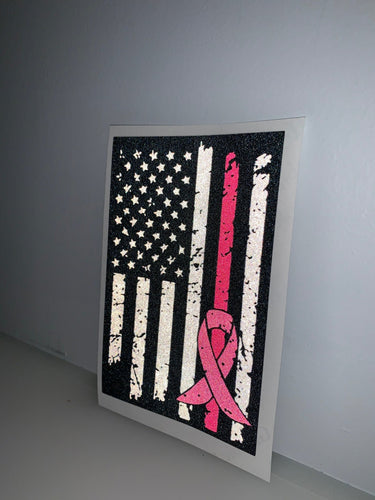 American Flag (Black/White) for Breast Cancer Awareness: 5