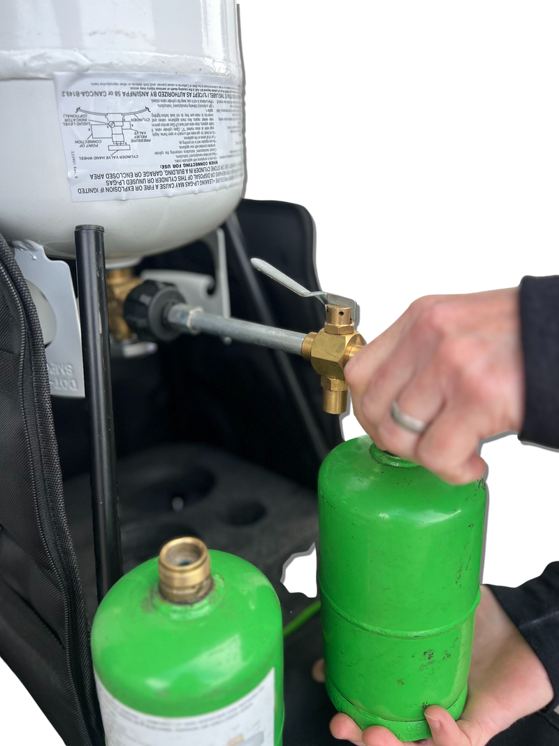 Load image into Gallery viewer, Refillable 1LB Propane Travel Kit
