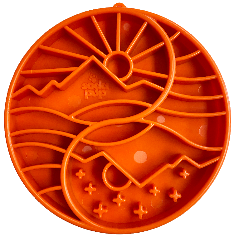 Load image into Gallery viewer, Sun and Moon eTray - Shallow Slow Feeder Dog Bowl for Enrichment | USA Made
