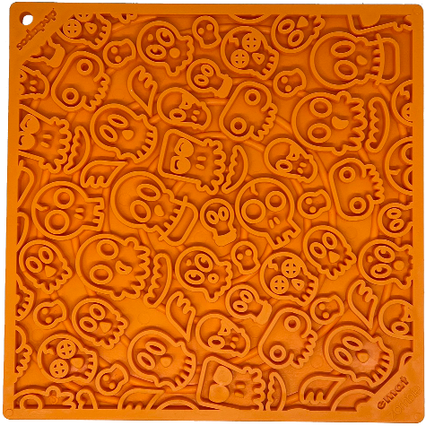 Load image into Gallery viewer, Zombie eMat - Enrichment Lick Mat for Dogs and Cats | Halloween Skull Design | SodaPup
