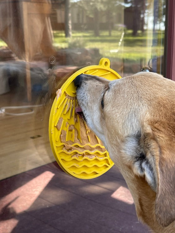 Load image into Gallery viewer, Sun n' Sea eMat - Enrichment Lick Mat For Dogs and Cats - With Suction Cups - Beach Design | USA Made
