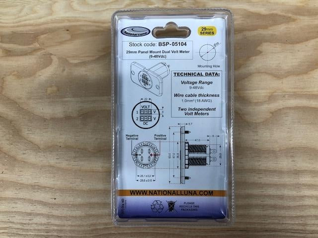 Load image into Gallery viewer, 29mm Panel Mount Dual Volt Meter (9-48Vdc)
