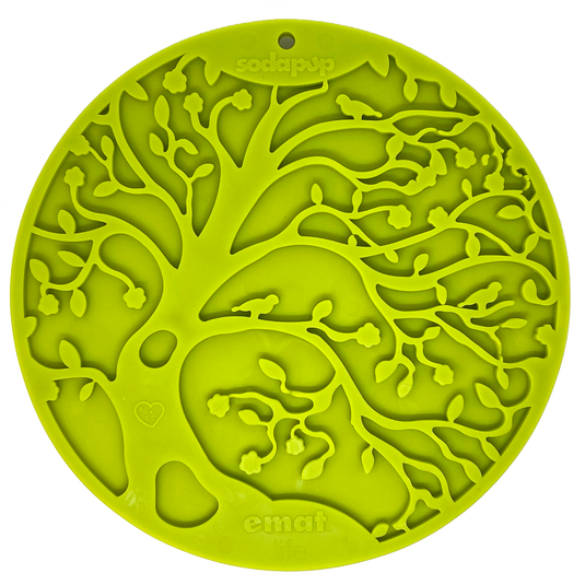 Tree of Life eMat - Enrichment Lick Mat For Dogs and Cats - With Suction Cups | Tree Design | USA Made