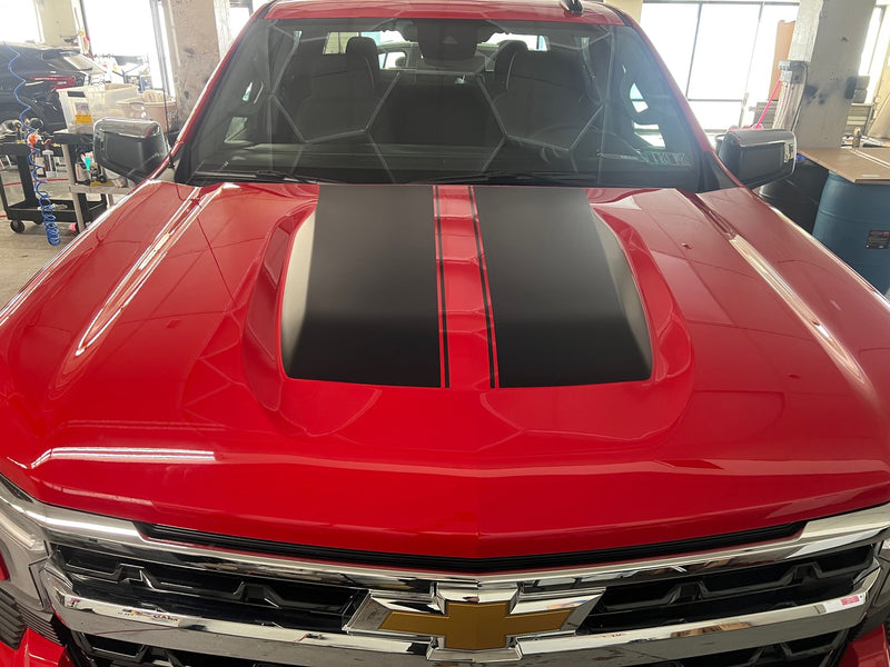 Load image into Gallery viewer, OE Style Hood Stripe Decals for 2019-2024 Chevrolet Silverado
