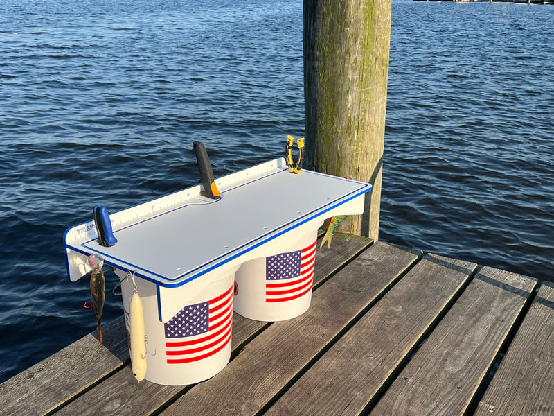 Load image into Gallery viewer, Made in the USA | Premium Double Bucket 33" Raised Fillet Table Cutting Board
