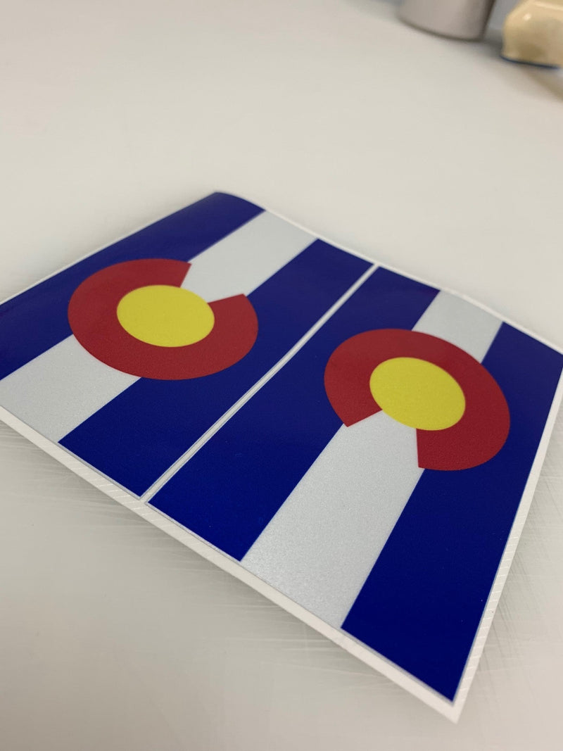 Load image into Gallery viewer, Colorado State Flag: 5&quot; 3M Reflective Decal Stickers (x2)
