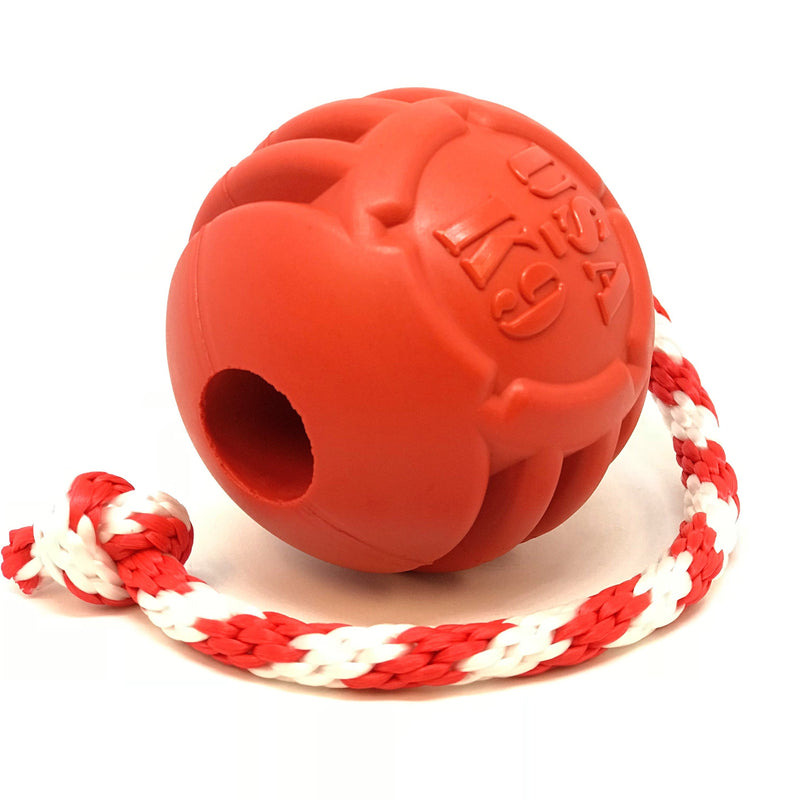 Load image into Gallery viewer, USA-K9 Stars and Stripes Rubber Dog Toy | K9 Handler Reward Toy | Red | USA Made
