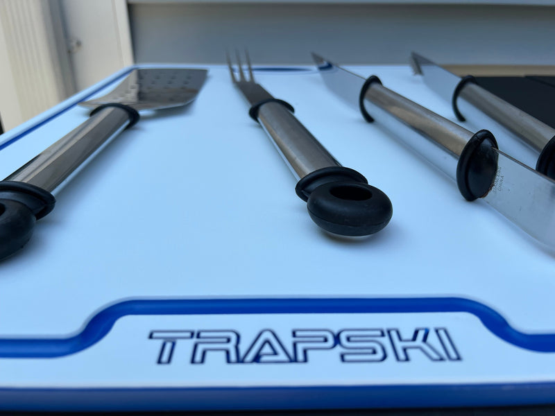 Load image into Gallery viewer, TRAPSKI Premium 1/2 Inch Thick HDPE Cutting Boards | Food-Grade Kitchen Prep Surface | Juice Grooves | Made in the USA
