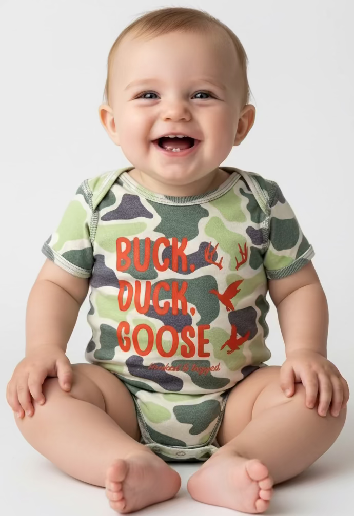 Load image into Gallery viewer, Buck, Duck, Goose Onesie
