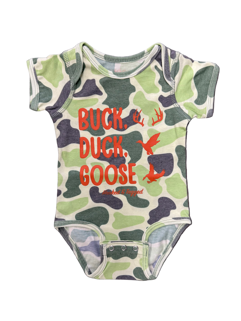 Load image into Gallery viewer, Buck, Duck, Goose Onesie
