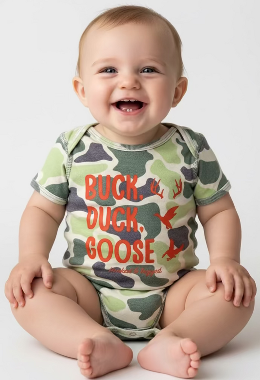 Buck, Duck, Goose Onesie