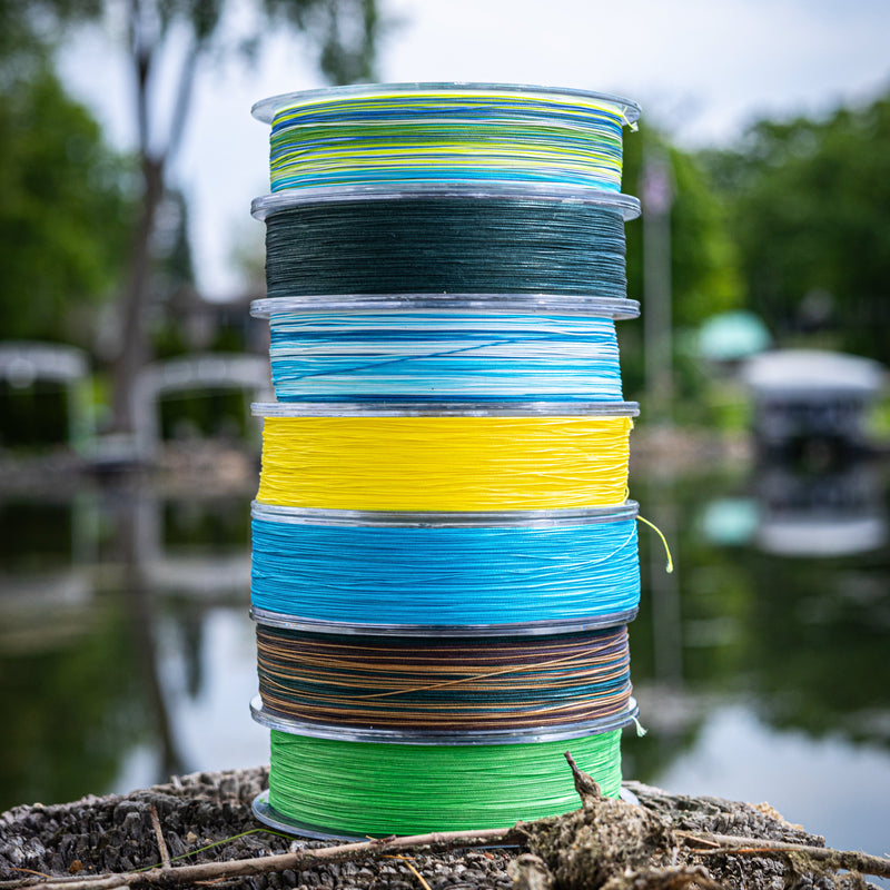 Load image into Gallery viewer, Reaction Tackle X8 Braided Fishing Line - Hi Vis Green 8 Strand
