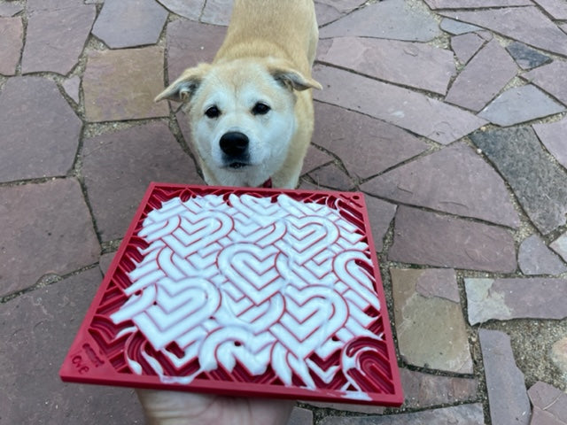 Load image into Gallery viewer, Love eMat - Enrichment Lick Mat for Dogs and Cats| Heart Design | SodaPup
