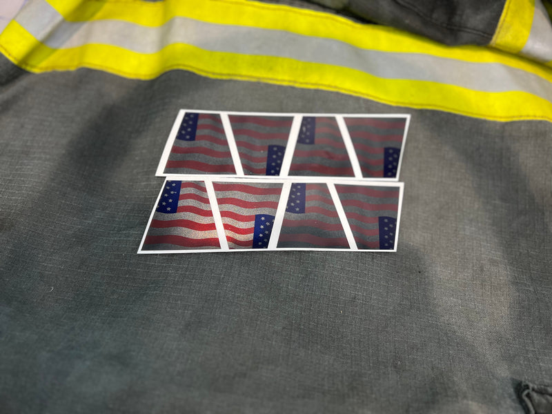 Load image into Gallery viewer, BLACKED OUT AMERICAN FLAG REFLECTIVE HELMET (TET) TETRAHEDRON 8 PACK
