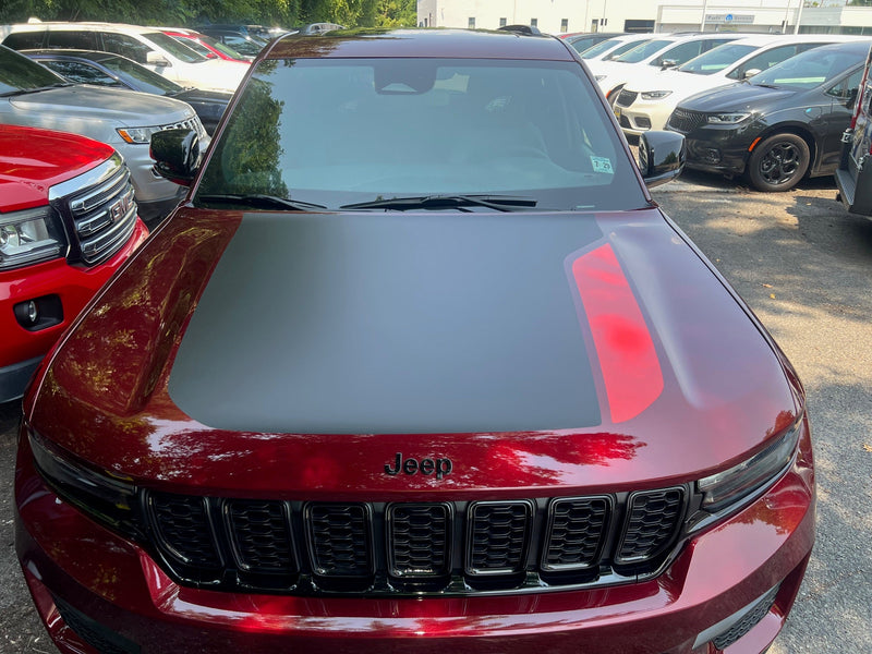 Load image into Gallery viewer, Two Tone Hood Decal for 2022-2024 Jeep Grand Cherokee Trailhawk
