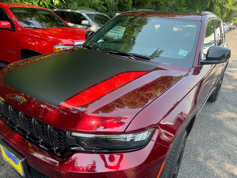 Load image into Gallery viewer, Two Tone Hood Decal for 2022-2024 Jeep Grand Cherokee Trailhawk
