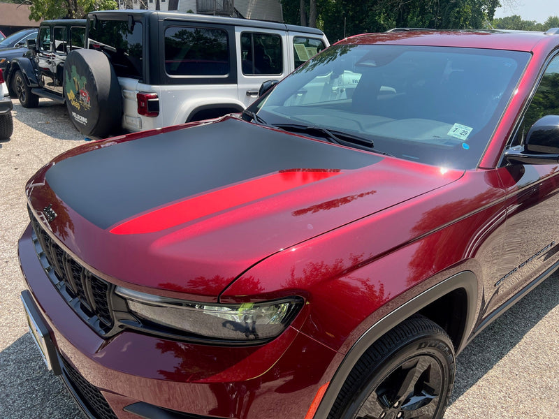 Load image into Gallery viewer, Two Tone Hood Decal for 2022-2024 Jeep Grand Cherokee Trailhawk
