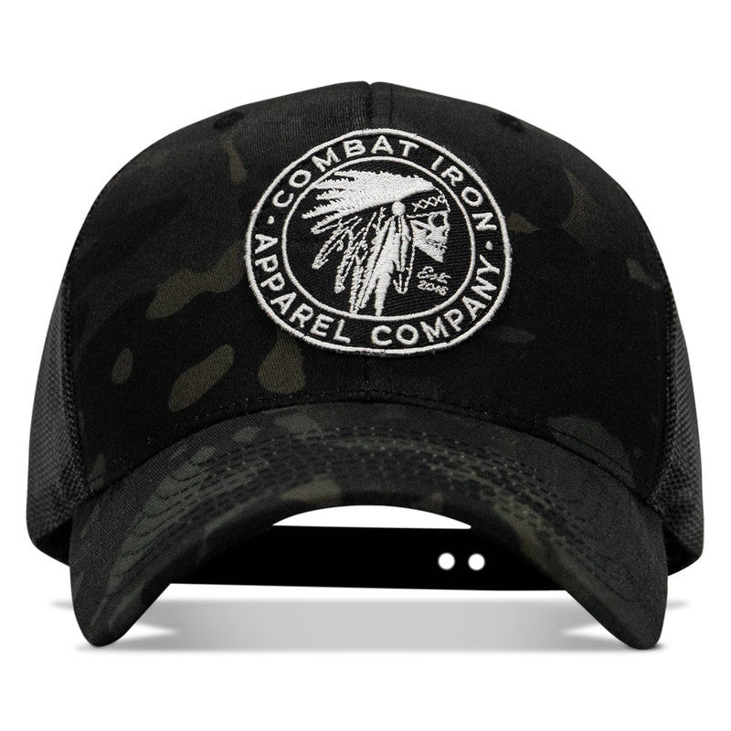Load image into Gallery viewer, Indian Chief Skull Patch Snapback
