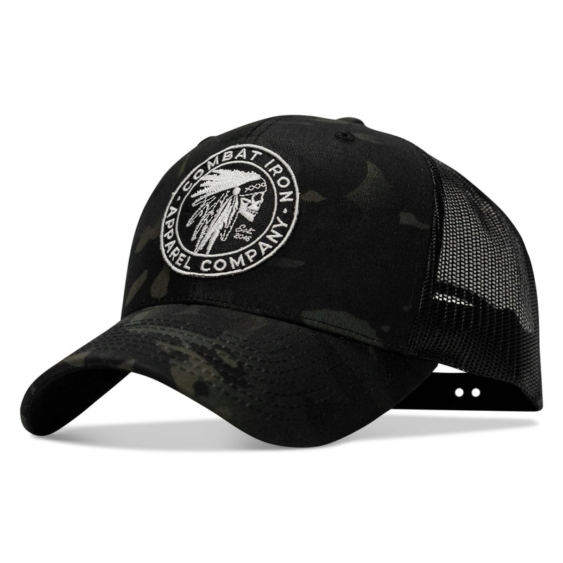 Load image into Gallery viewer, Indian Chief Skull Patch Snapback
