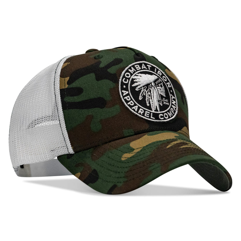 Load image into Gallery viewer, Indian Chief Skull Patch Snapback
