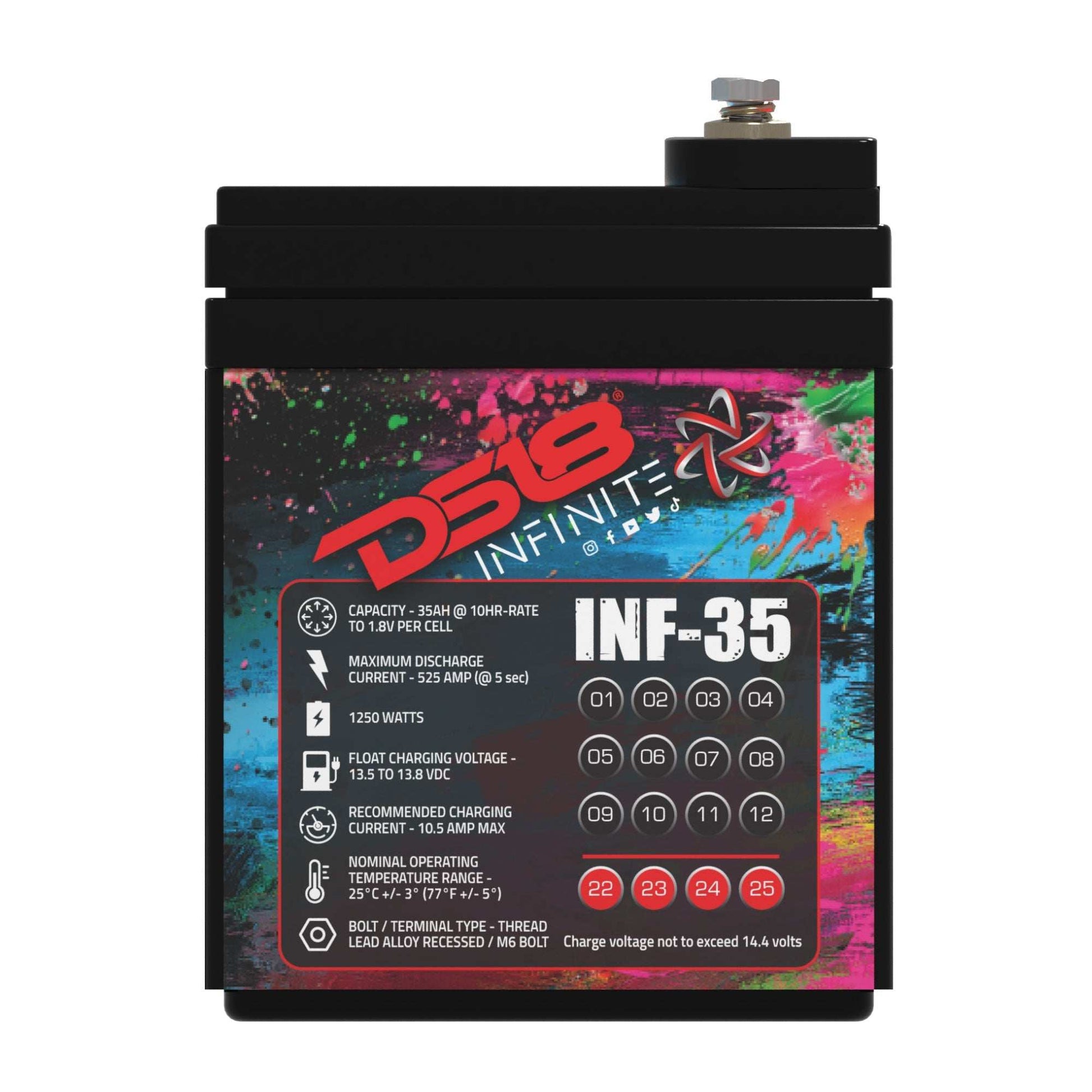 INF-35AH INFINITE 35 AH 1250 Watts AGM Power Cell 12 Volt Battery - Skoutley Outdoors LLC