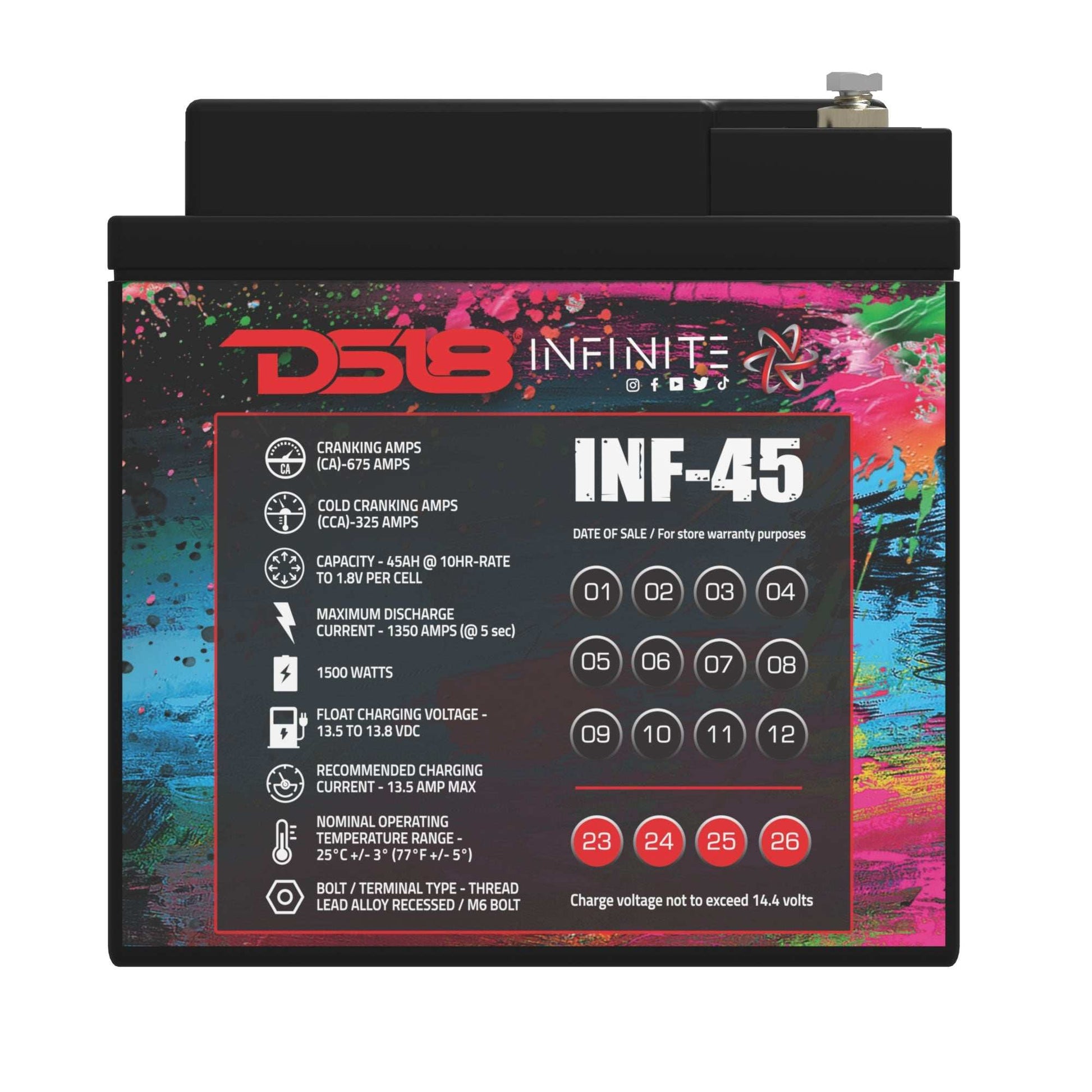 INFINITE 45 AH AGM Power Cell Battery - Skoutley Outdoors LLC