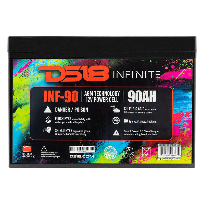 Load image into Gallery viewer, INF-90AH INFINITE 90 AH 2500 Watts AGM Power Cell 12 Volt Battery
