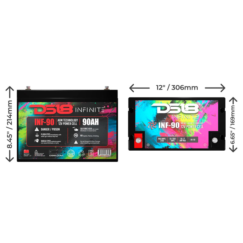 Load image into Gallery viewer, INF-90AH INFINITE 90 AH 2500 Watts AGM Power Cell 12 Volt Battery
