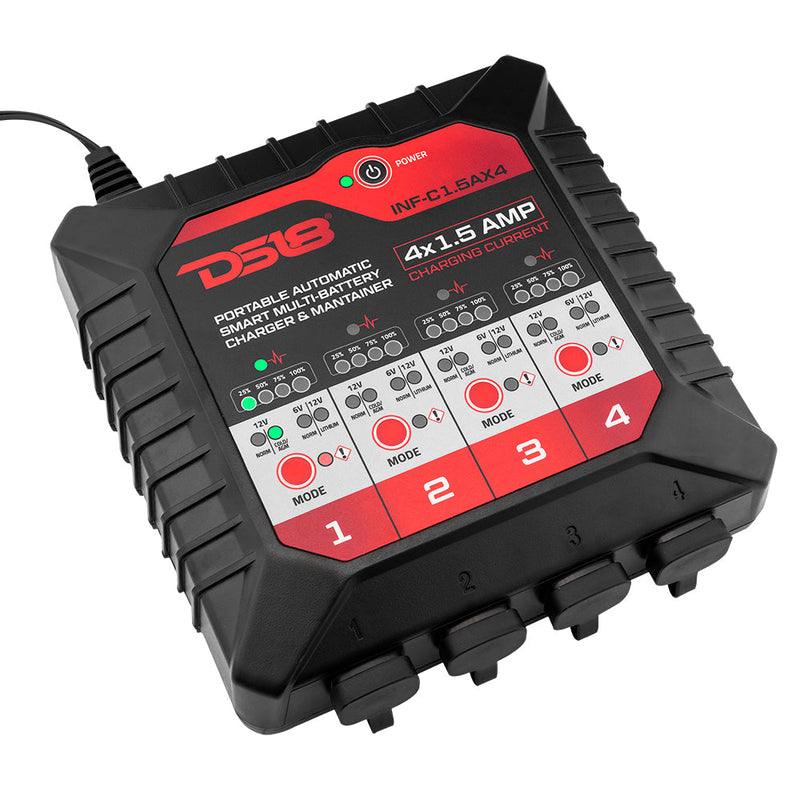 Load image into Gallery viewer, 4 X 1.5 AMP Automatic Smart Lithium and AGM Battery Charger and Maintainer
