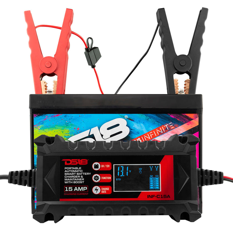 Load image into Gallery viewer, 15 AMP Automatic Smart Lithium and AGM Car Battery Charger &amp; Maintainer
