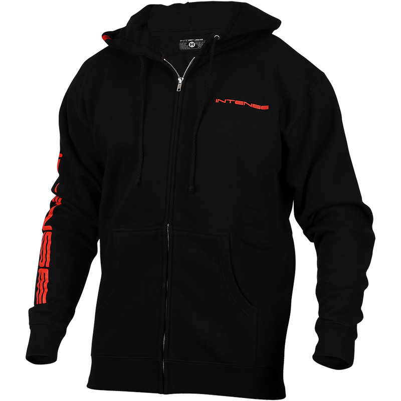 Load image into Gallery viewer, Men's INTENSE Black Zip-up Hoodie
