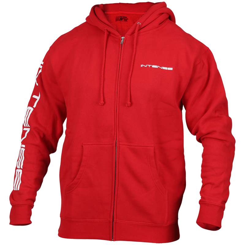 Load image into Gallery viewer, Men's INTENSE Red Zip-Up Hoodie
