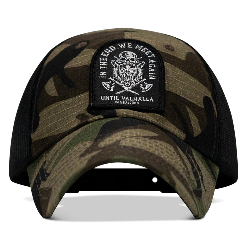 Load image into Gallery viewer, In The End, We Meet Again - Until Valhalla Patch Tactical Ripstop Mesh Snapback Hat
