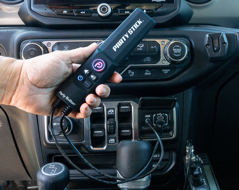 Load image into Gallery viewer, Party Stick | Wireless Music Sharing Adapter | one-click Party Button pairing | USB Powered | Mini Jack Audio Output
