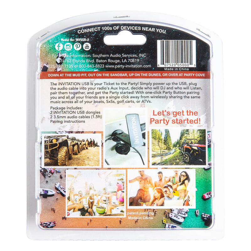 Load image into Gallery viewer, iNVITATION USB multi-sync wireless adapters with one-click Party Button pairing (2pcs)
