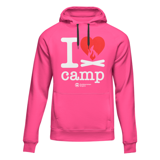 I Love Camp Adult Fleece Hooded Sweatshirt