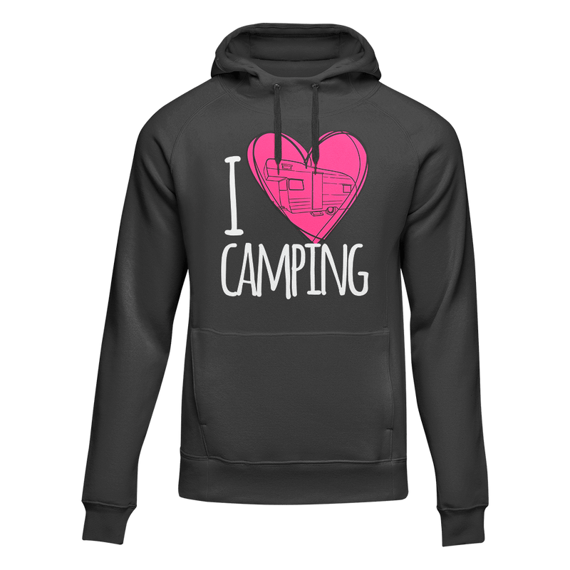 Load image into Gallery viewer, I Love Camping Adult Fleece Hooded Sweatshirt
