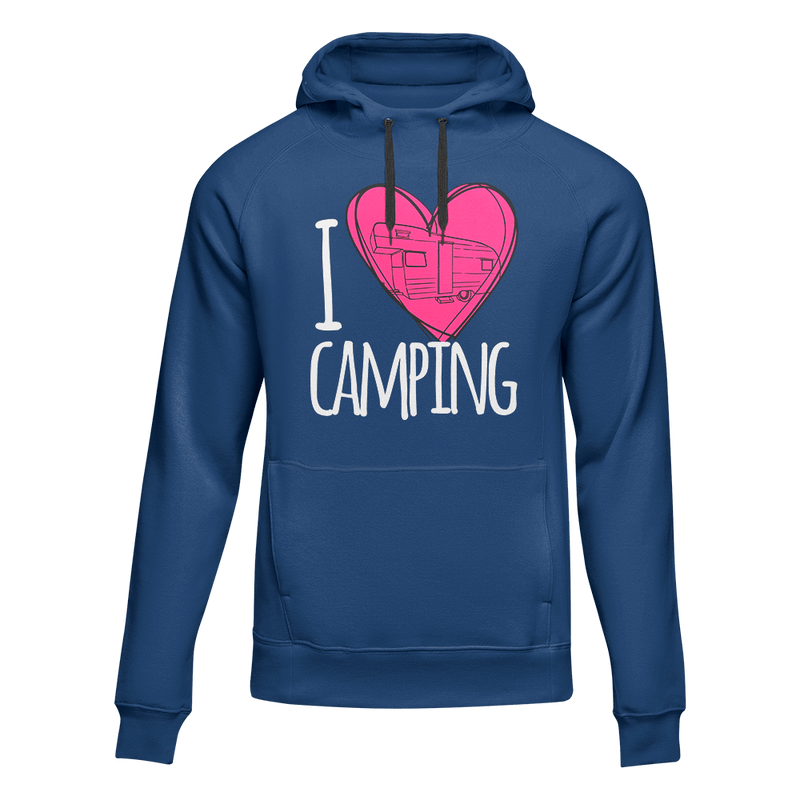 Load image into Gallery viewer, I Love Camping Adult Fleece Hooded Sweatshirt
